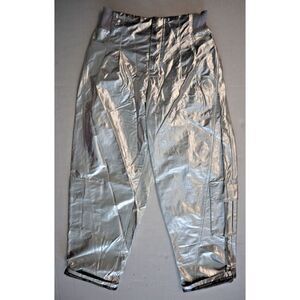 FP Movement OB1870057 Women's Sz L Silver Mesmerize Me Shine Pants